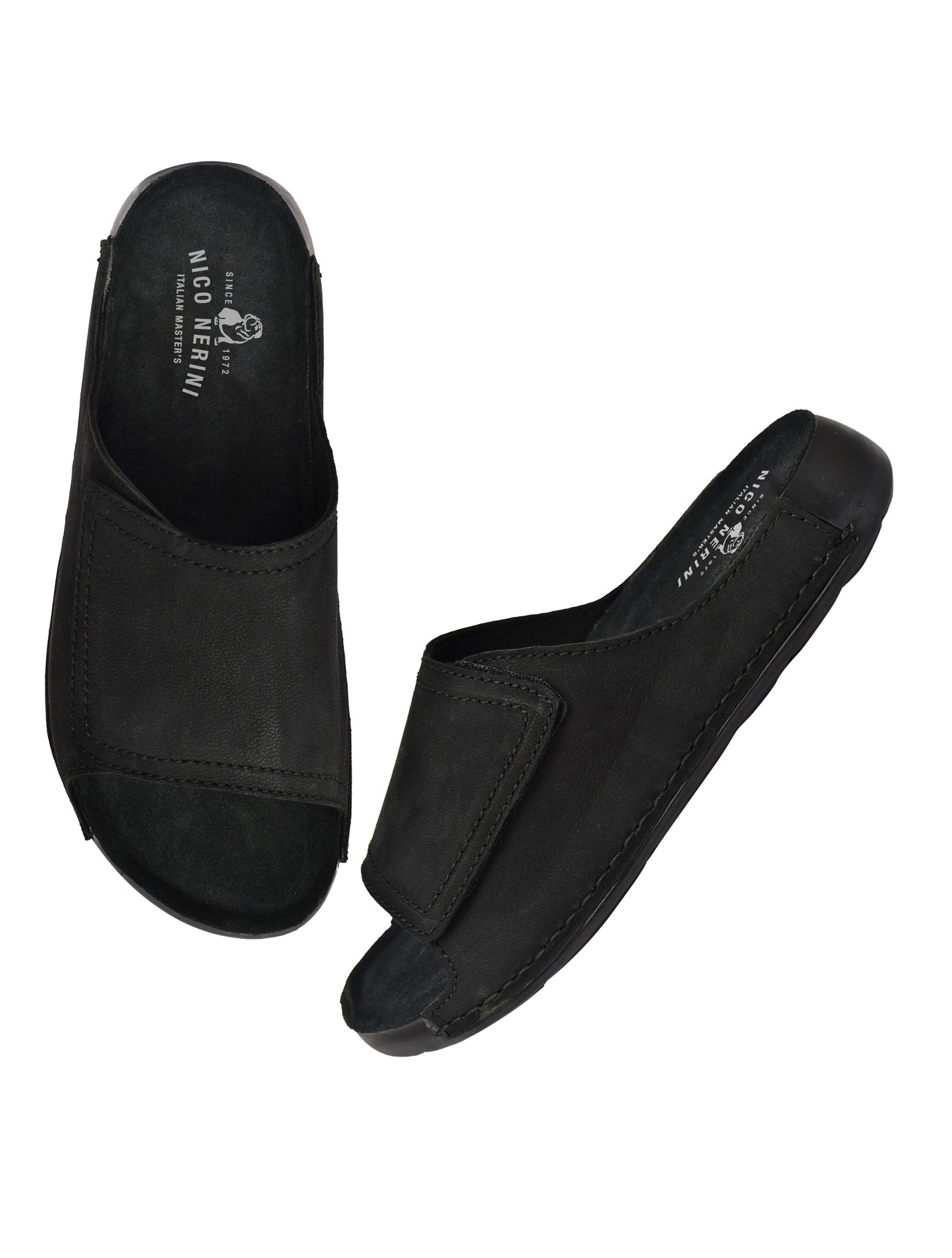 EZRO Men's Black Comfort Slide Slippers | Soft Cushioned Open-Toe Slip-On Sandals for Daily Wear