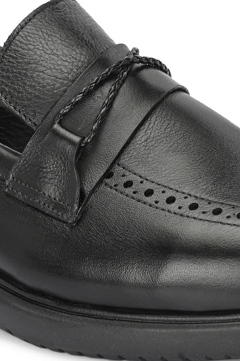 EZRO Men's Premium Black Loafers | Classic Slip-On Formal & Casual Shoes | Comfortable Everyday Wear