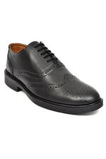 EZRO Men's Black Leather Wingtip Oxford Brogue Shoes