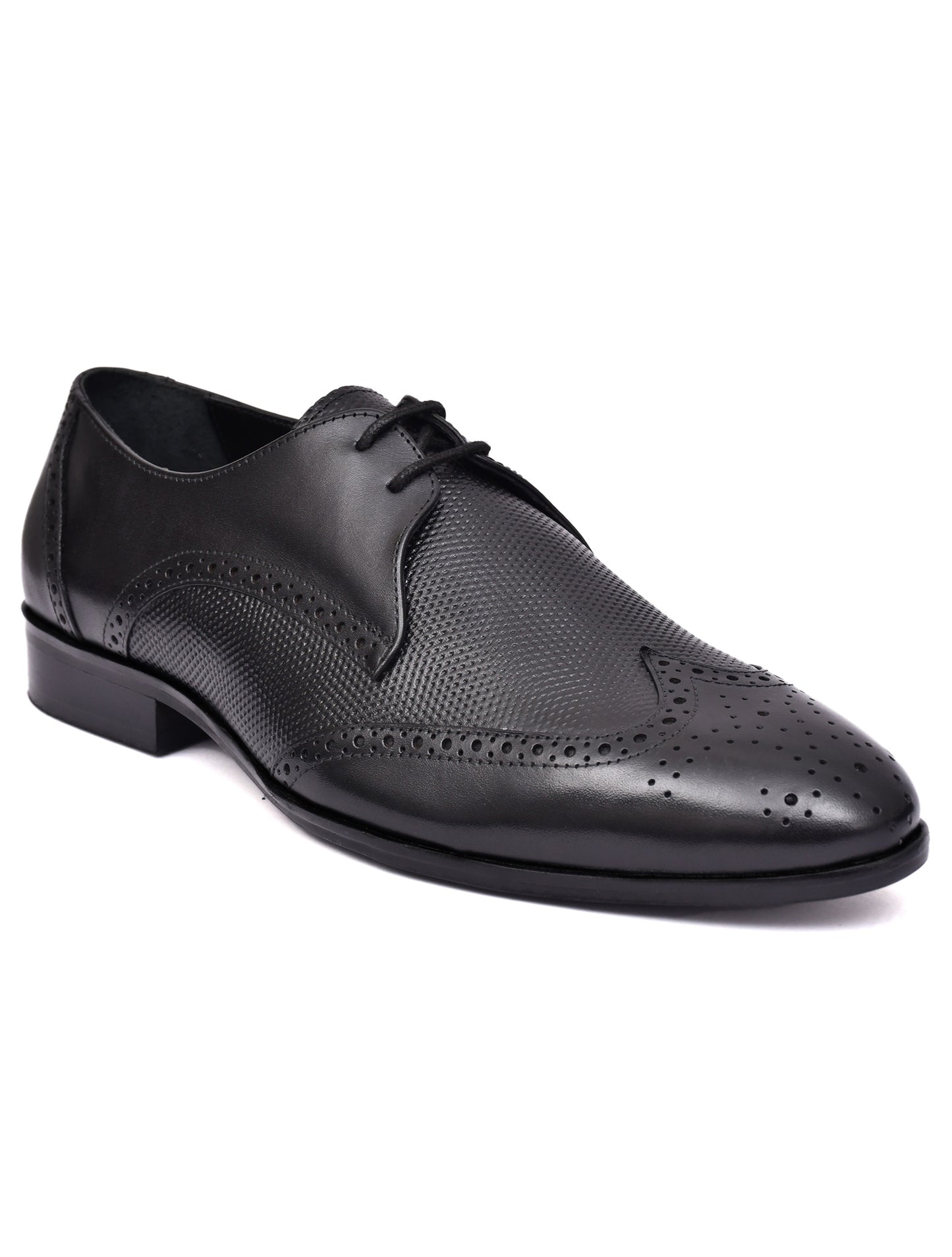 EZRO Men's Premium Black Brogue Leather Shoes