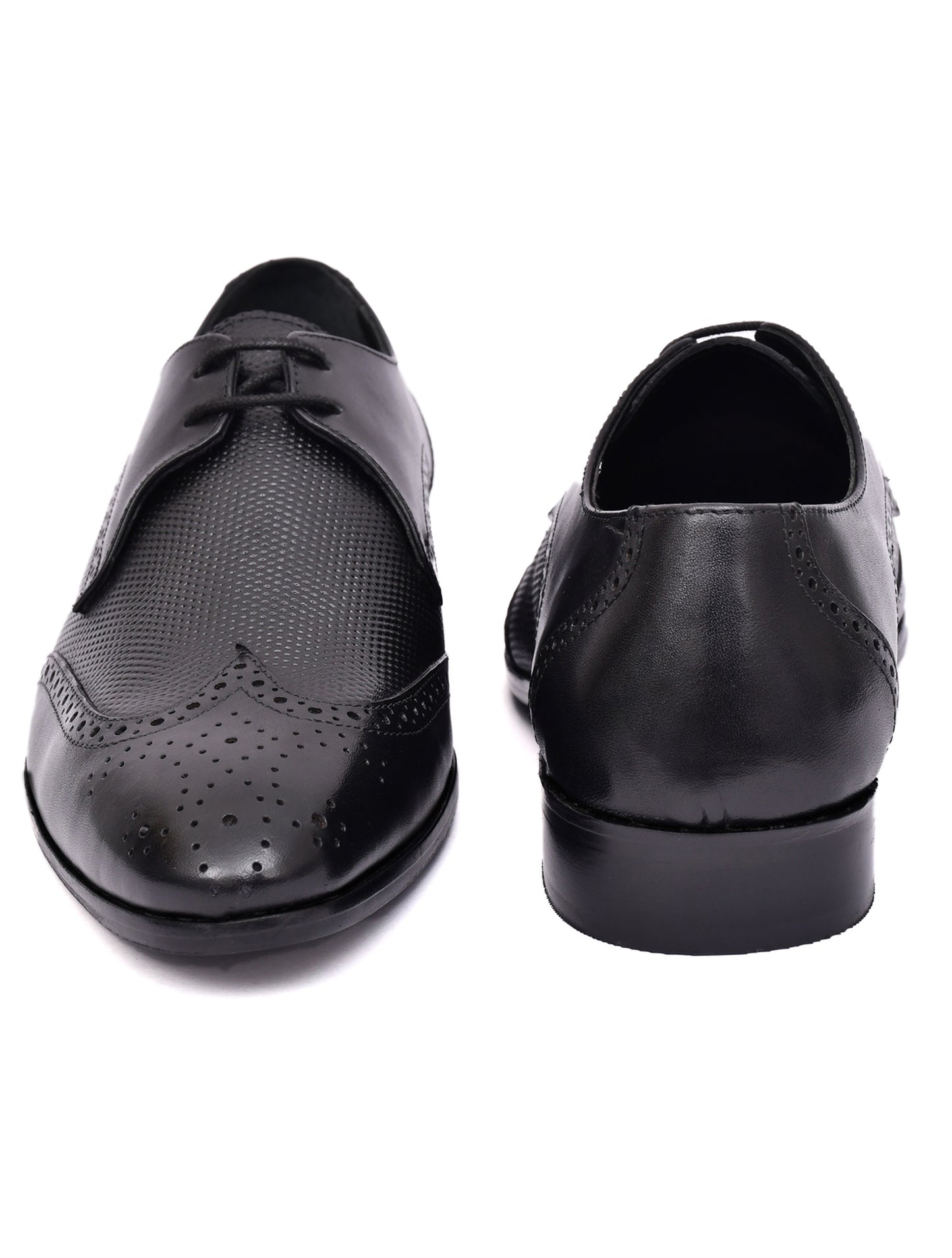 EZRO Men's Premium Black Brogue Leather Shoes