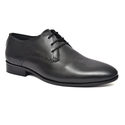 EZRO Classic Black Leather Derby Dress Shoes for Men