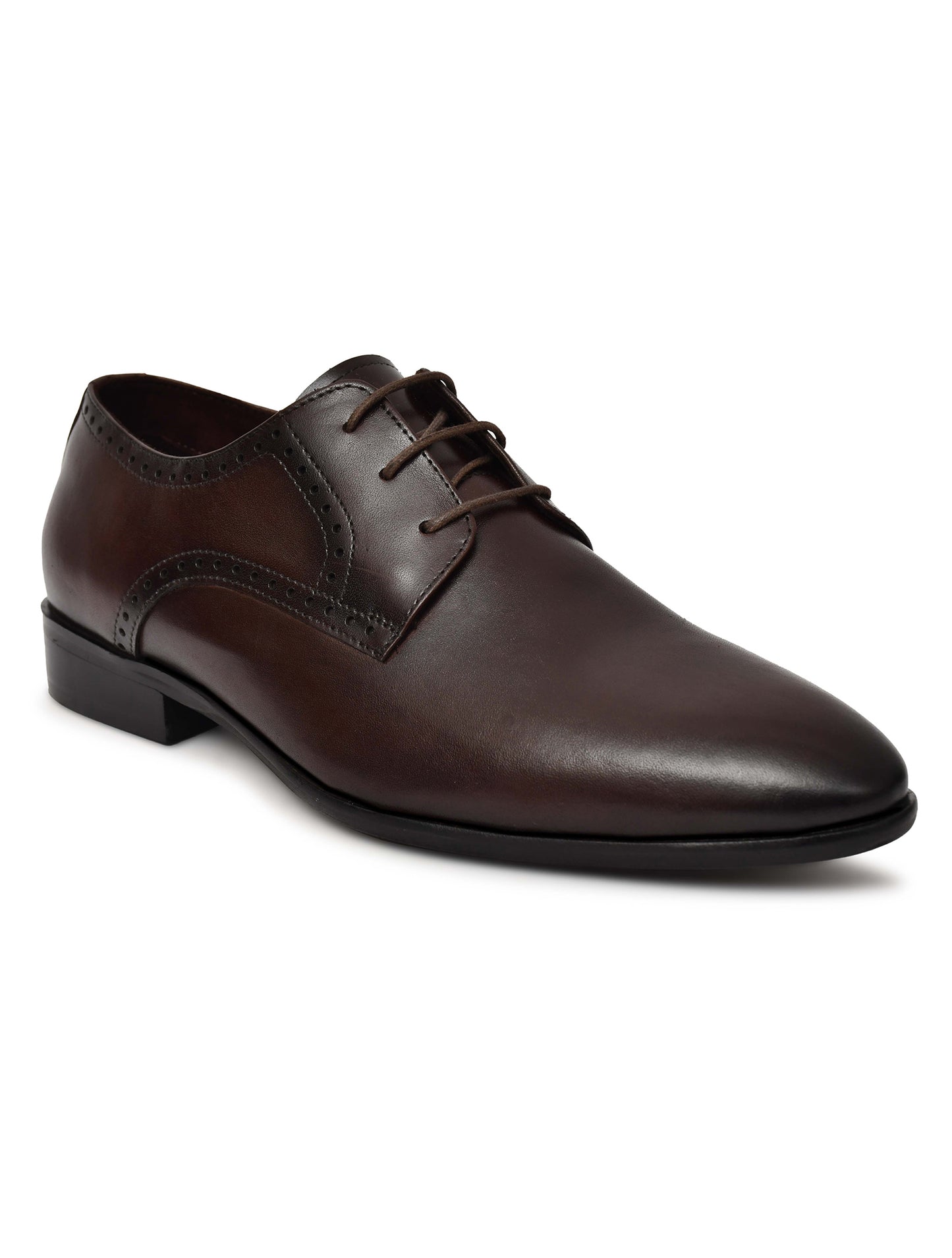 EZRO Men's Classic Brown Leather Derby Dress Shoes
