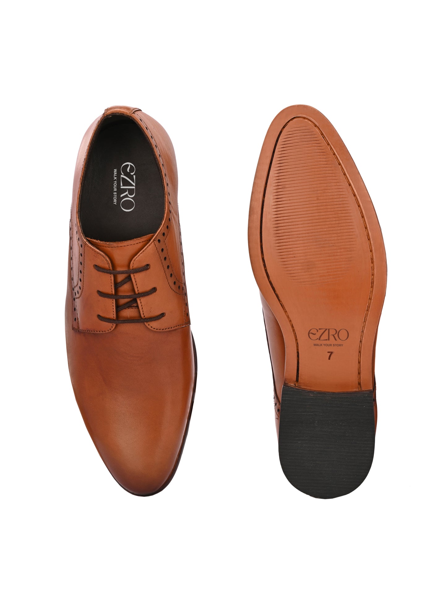 EZRO Men's Office & Wedding Black Derby Shoes