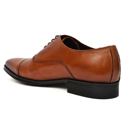 EZRO Men's Premium Tan Oxford Formal Dress Shoes