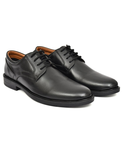 Men's Black Genuine Leather Derby Formal Shoes – Lace-Up Office Dress Shoes