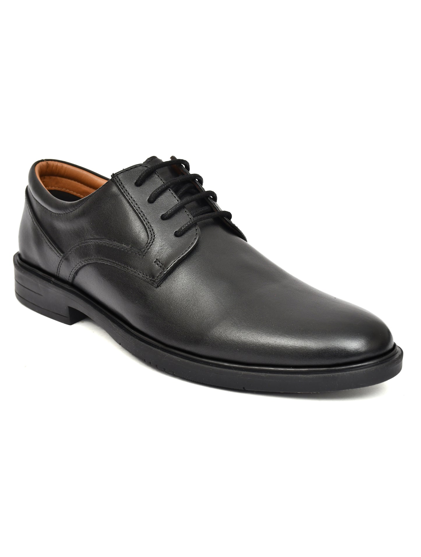 Men's Black Genuine Leather Derby Formal Shoes – Lace-Up Office Dress Shoes