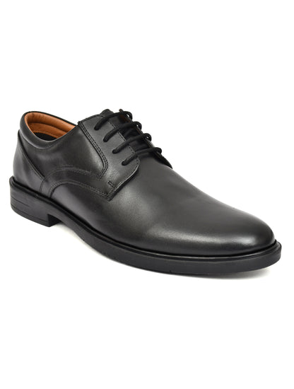 Men's Black Genuine Leather Derby Formal Shoes – Lace-Up Office Dress Shoes