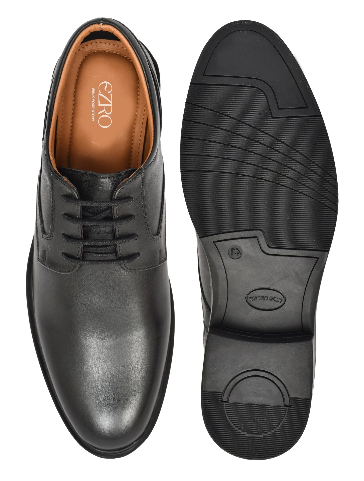 Men's Black Genuine Leather Derby Formal Shoes – Lace-Up Office Dress Shoes