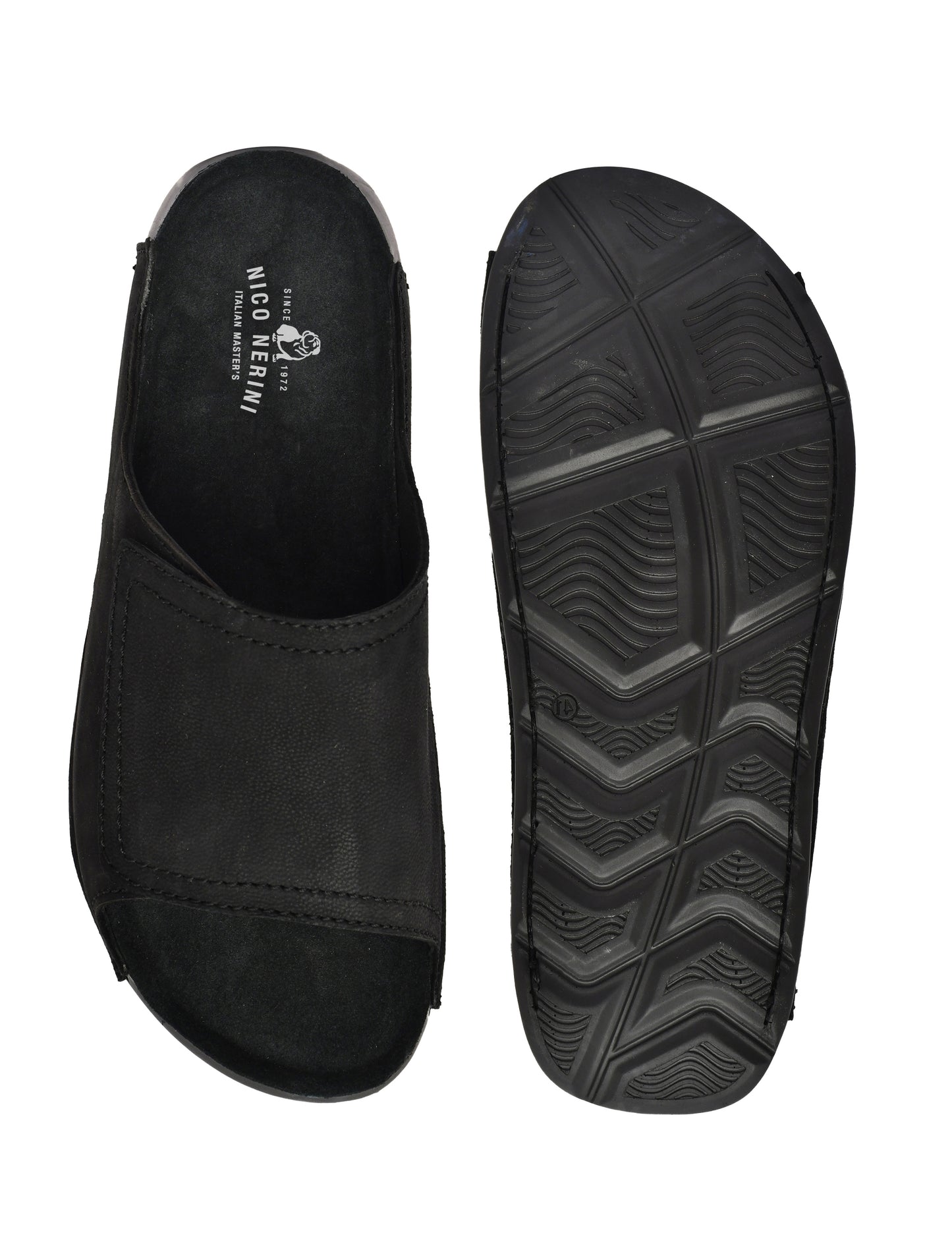 EZRO Men's Black Comfort Slide Slippers | Soft Cushioned Open-Toe Slip-On Sandals for Daily Wear
