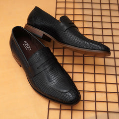 EZRO Men's Black Loafers | Premium Slip-On Casual & Formal Shoes for Everyday Comfort