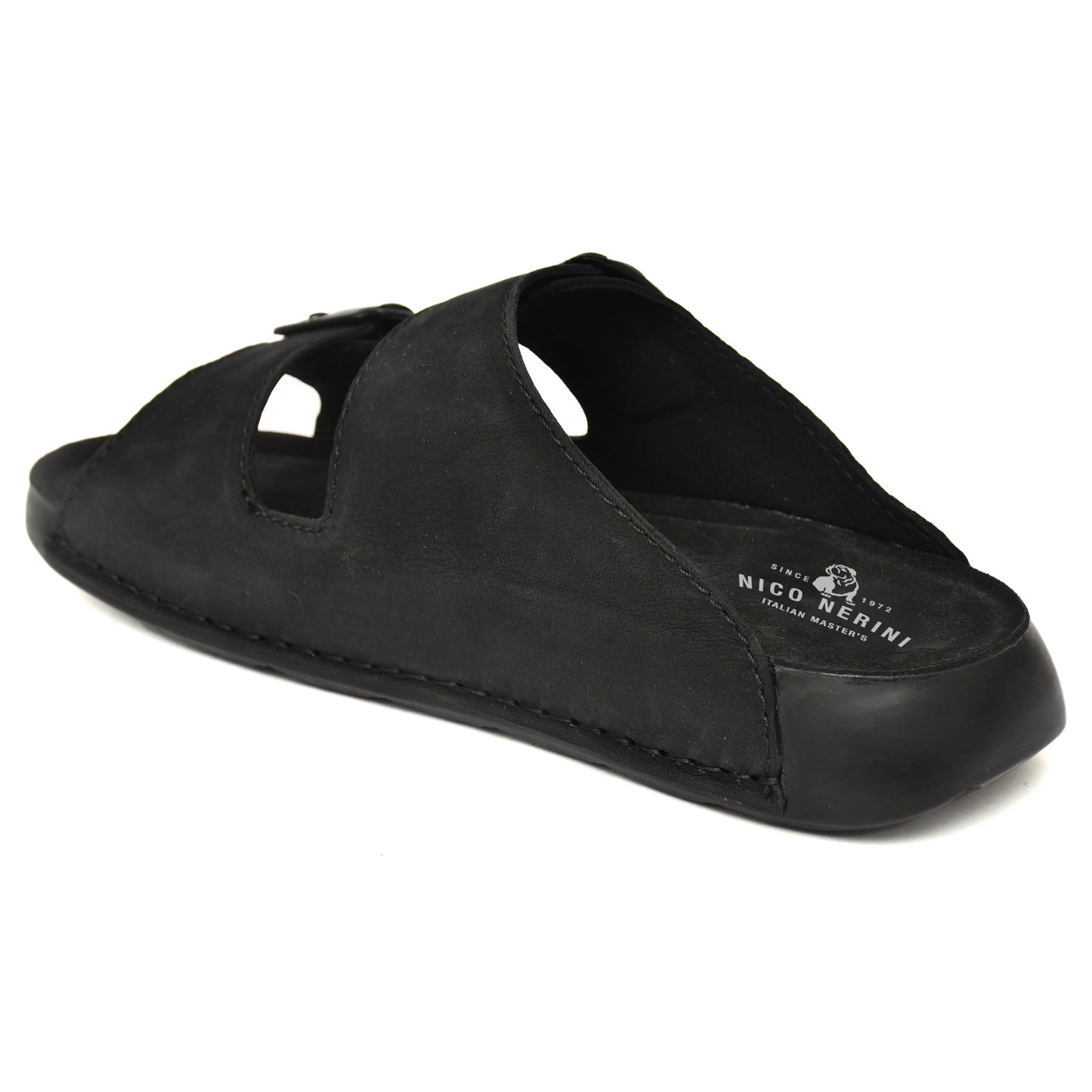 EZRO Men's Black Adjustable Double Buckle Comfort Slippers | Casual Open-Toe Slip-On Sandals