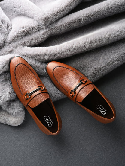 EZRO Men's Premium Tan Loafers | Comfortable Slip-On Casual, Office & Party Shoes for Men