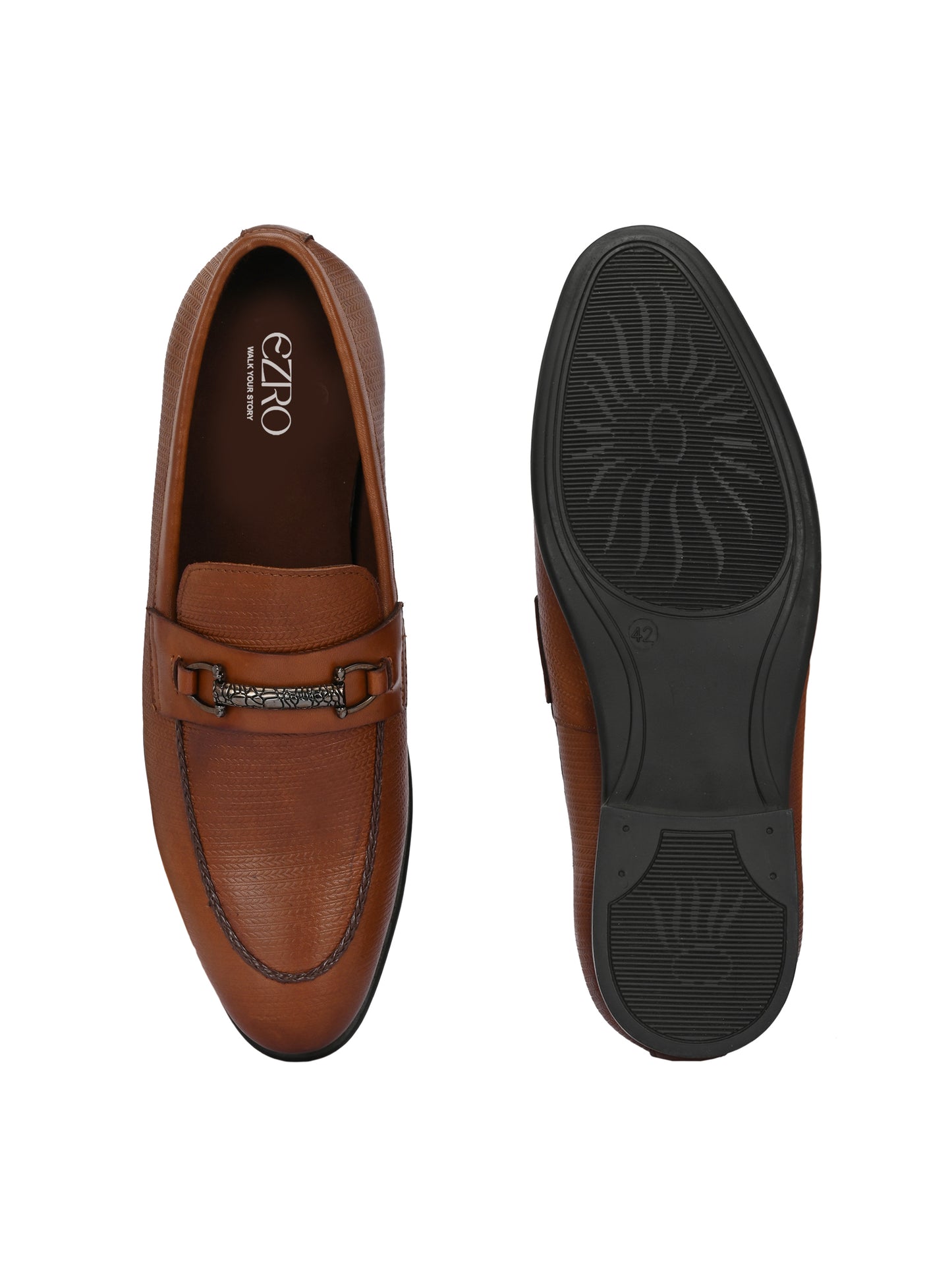 EZRO Men's Premium Tan Loafers | Comfortable Slip-On Casual, Office & Party Shoes for Men