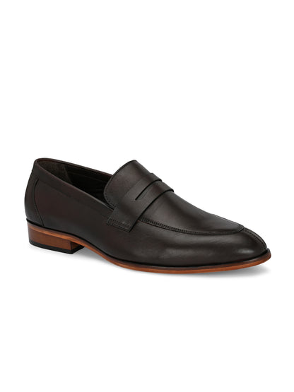 EZRO Men's Premium Brown Formal Loafers | Classic Slip-On Business, Office & Wedding Dress Shoes