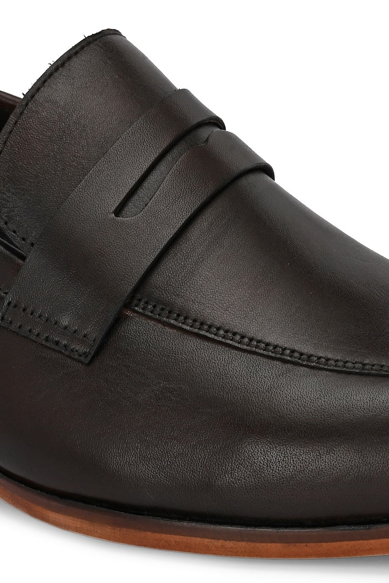 EZRO Men's Premium Brown Formal Loafers | Classic Slip-On Business, Office & Wedding Dress Shoes