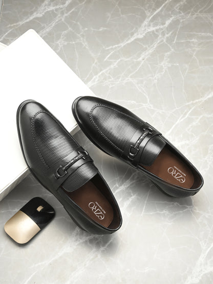 EZRO Men's Premium Black Loafers | Comfortable Slip-On Casual, Office & Party Shoes for Men