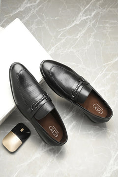 EZRO Men's Premium Black Loafers | Comfortable Slip-On Casual, Office & Party Shoes for Men