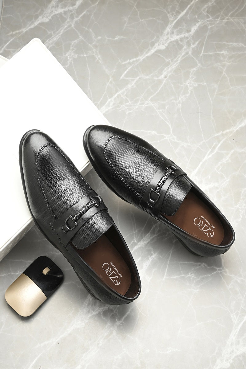 EZRO Men's Premium Black Loafers | Comfortable Slip-On Casual, Office & Party Shoes for Men