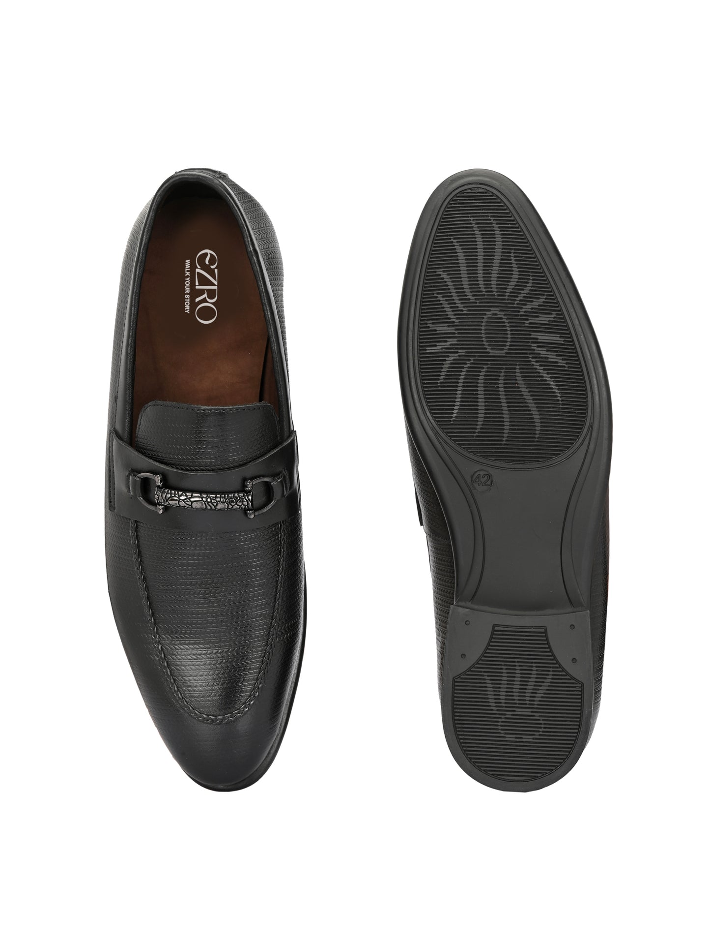 EZRO Men's Premium Black Loafers | Comfortable Slip-On Casual, Office & Party Shoes for Men