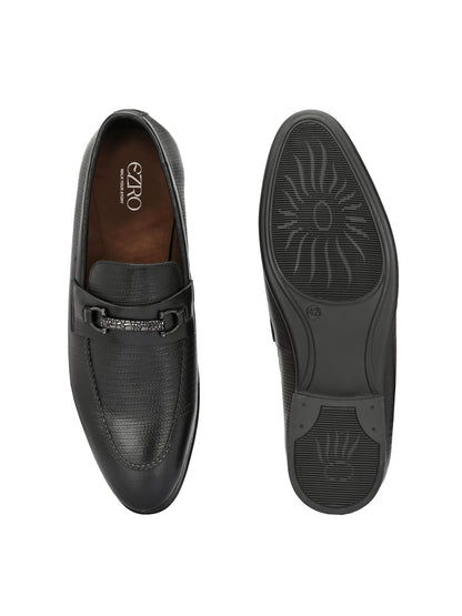 EZRO Men's Premium Black Loafers | Comfortable Slip-On Casual, Office & Party Shoes for Men