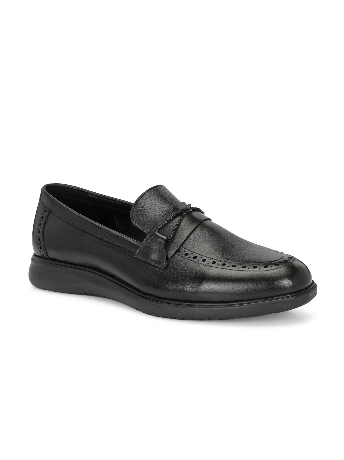 EZRO Men's Premium Black Loafers | Classic Slip-On Formal & Casual Shoes | Comfortable Everyday Wear