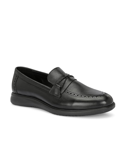EZRO Men's Premium Black Loafers | Classic Slip-On Formal & Casual Shoes | Comfortable Everyday Wear