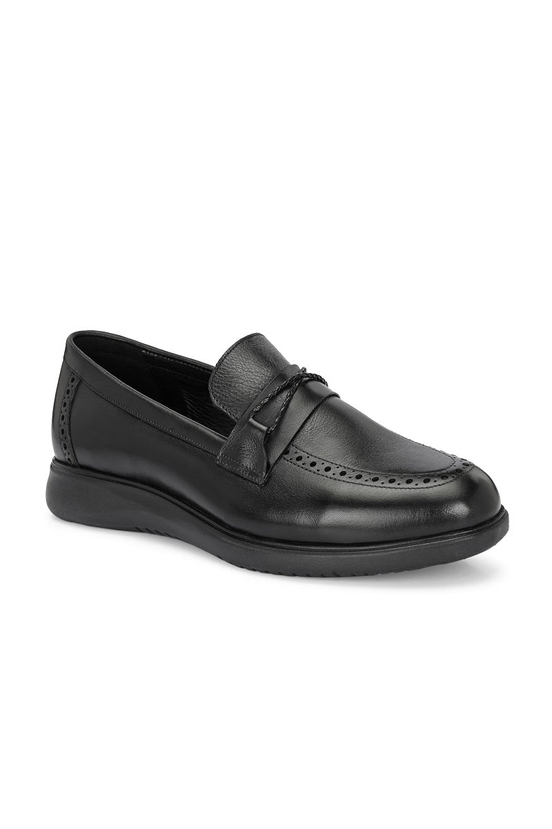 EZRO Men's Premium Black Loafers | Classic Slip-On Formal & Casual Shoes | Comfortable Everyday Wear