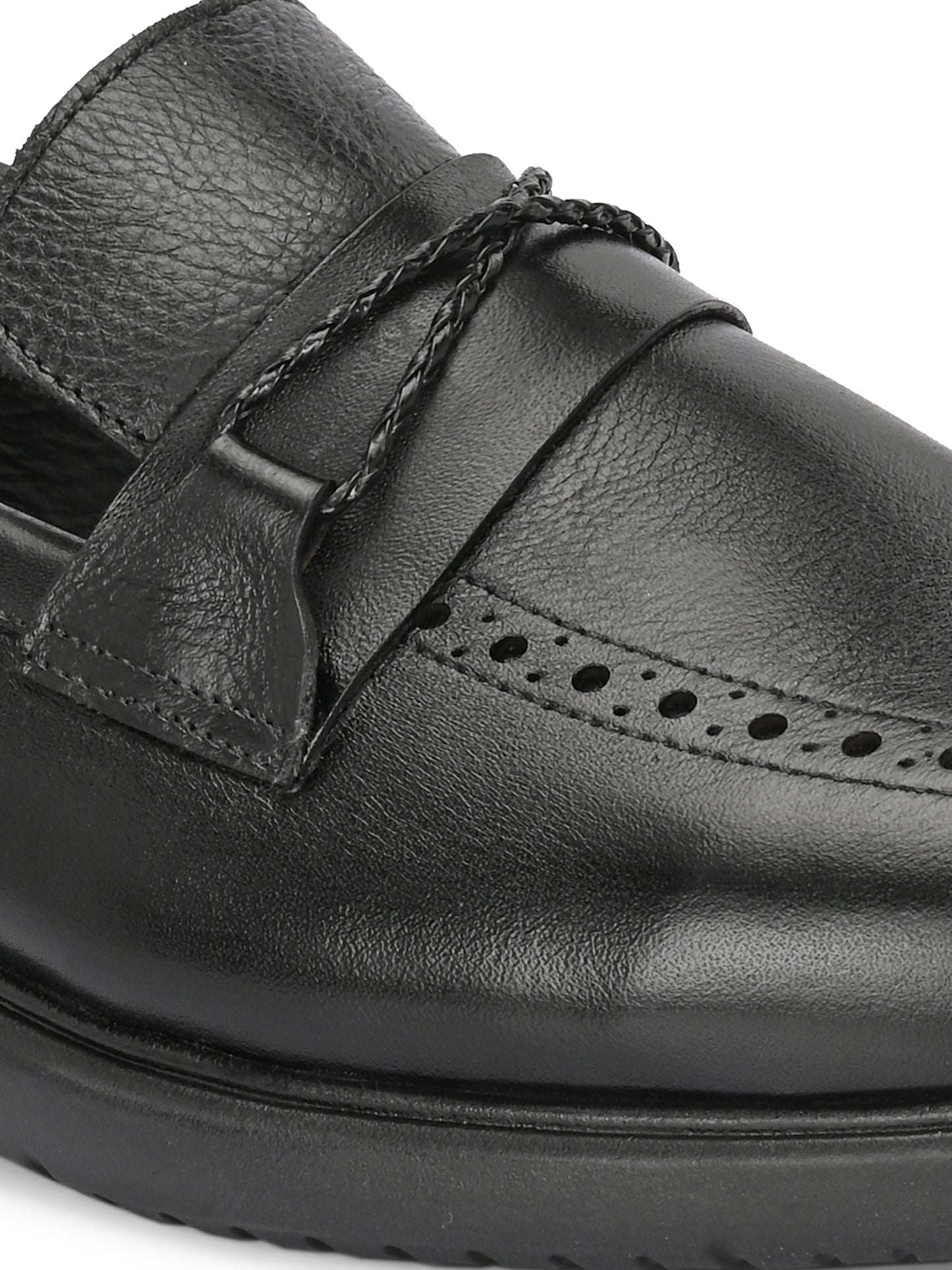 EZRO Men's Premium Black Loafers | Classic Slip-On Formal & Casual Shoes | Comfortable Everyday Wear