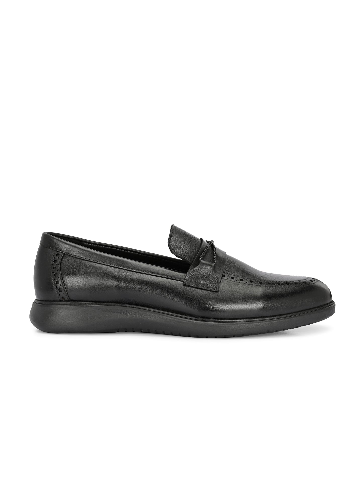 EZRO Men's Premium Black Loafers | Classic Slip-On Formal & Casual Shoes | Comfortable Everyday Wear