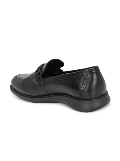 EZRO Men's Premium Black Loafers | Classic Slip-On Formal & Casual Shoes | Comfortable Everyday Wear