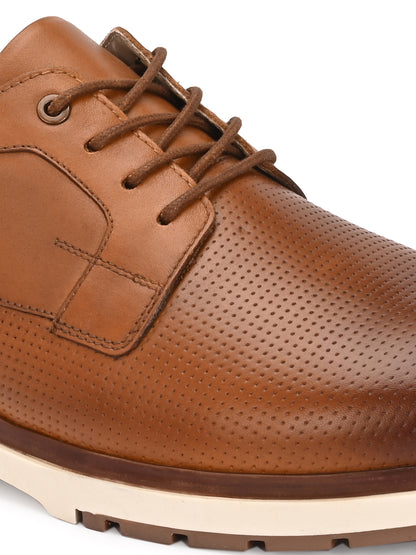 EZRO Men's Tan Premium Lace-Up Sneakers | Lightweight Casual, Office & Everyday Comfort Shoes