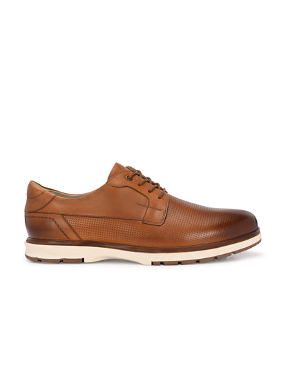 EZRO Men's Tan Premium Lace-Up Sneakers | Lightweight Casual, Office & Everyday Comfort Shoes