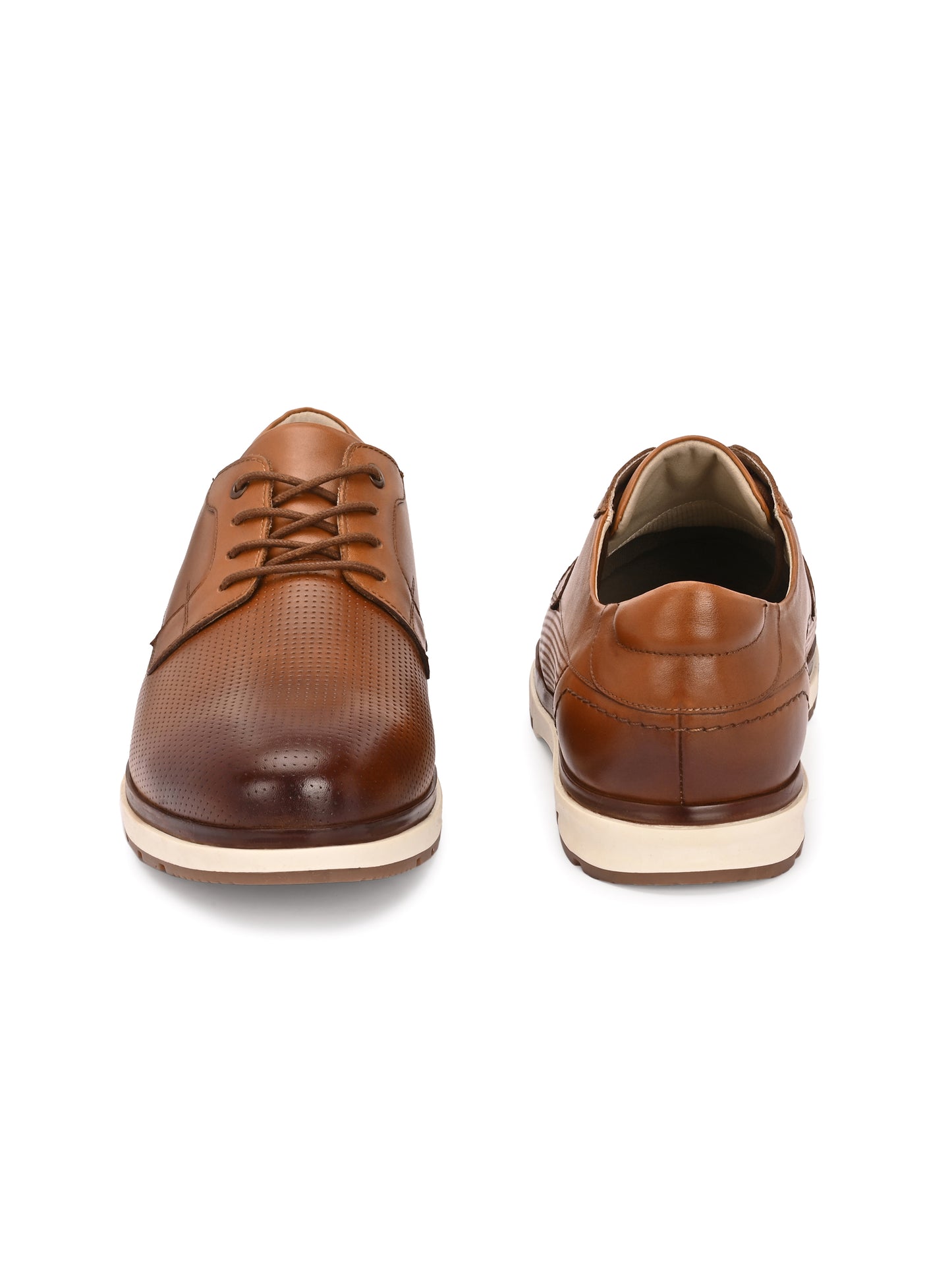 EZRO Men's Tan Premium Lace-Up Sneakers | Lightweight Casual, Office & Everyday Comfort Shoes