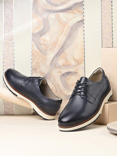EZRO Men's Navy Blue Premium Lace-Up Sneakers | Lightweight Casual, Office & Everyday Comfort Shoes