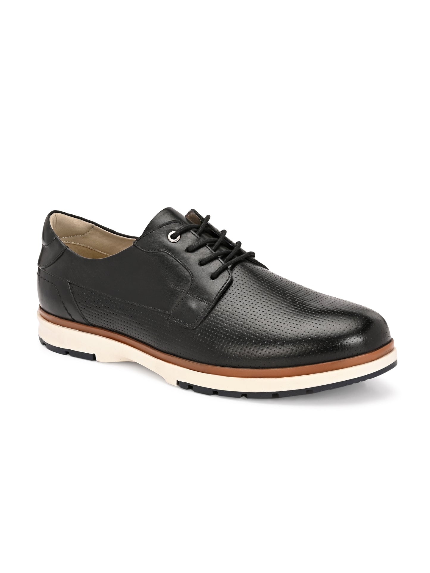 EZRO Men's Black Premium Lace-Up Sneakers | Lightweight Casual, Office & Everyday Comfort Shoes