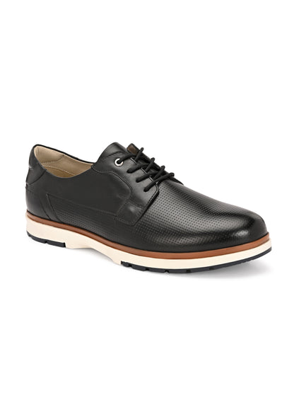 EZRO Men's Black Premium Lace-Up Sneakers | Lightweight Casual, Office & Everyday Comfort Shoes