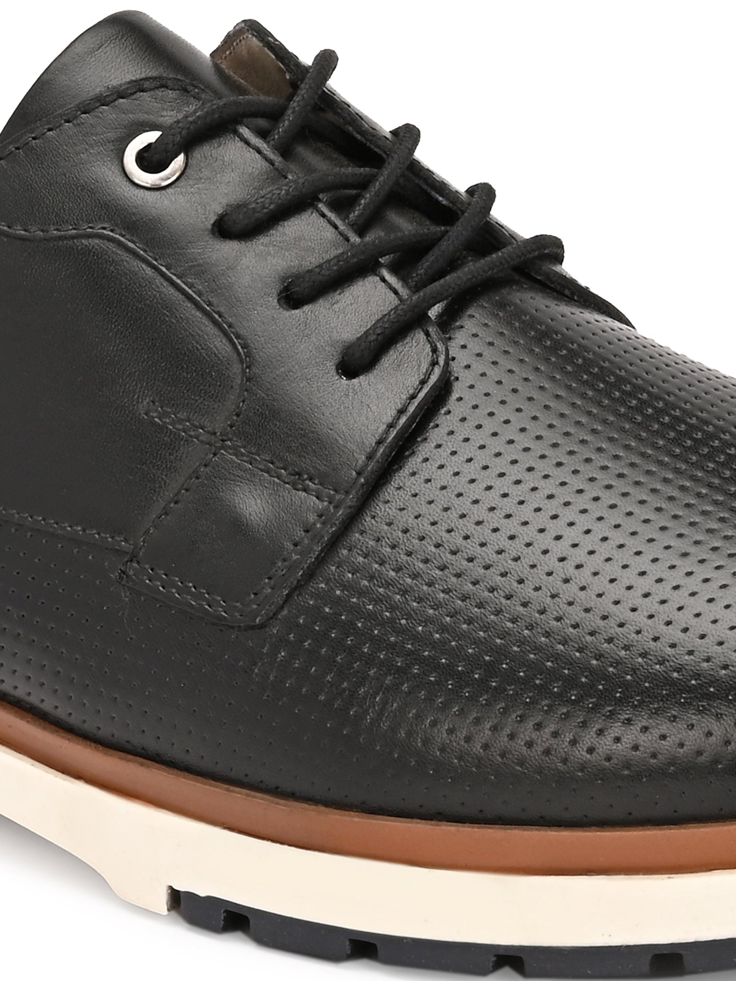 EZRO Men's Black Premium Lace-Up Sneakers | Lightweight Casual, Office & Everyday Comfort Shoes
