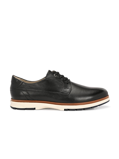 EZRO Men's Black Premium Lace-Up Sneakers | Lightweight Casual, Office & Everyday Comfort Shoes