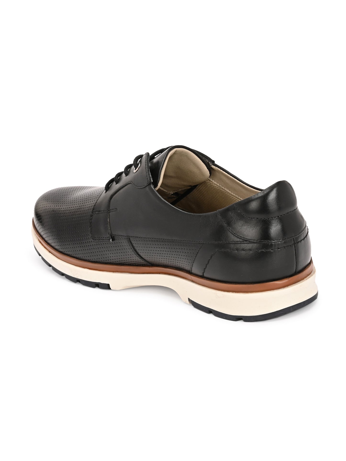 EZRO Men's Black Premium Lace-Up Sneakers | Lightweight Casual, Office & Everyday Comfort Shoes
