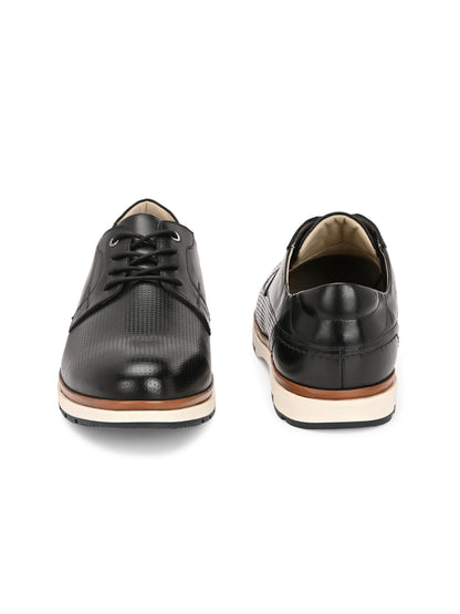 EZRO Men's Black Premium Lace-Up Sneakers | Lightweight Casual, Office & Everyday Comfort Shoes