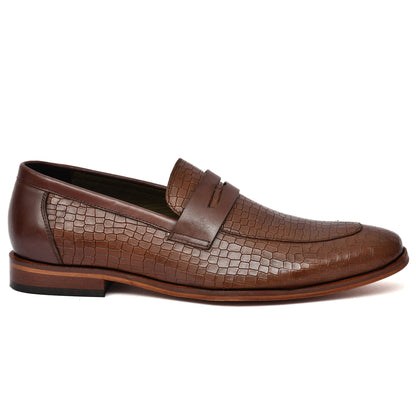 EZRO Men's Brown Loafers | Premium Slip-On Casual & Formal Shoes for Everyday Comfort