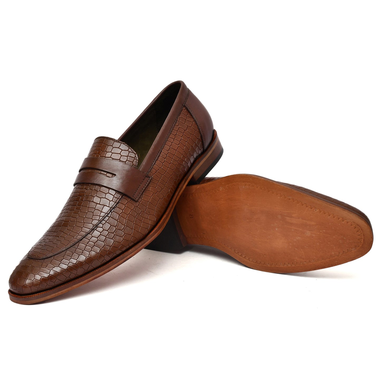 EZRO Men's Brown Loafers | Premium Slip-On Casual & Formal Shoes for Everyday Comfort