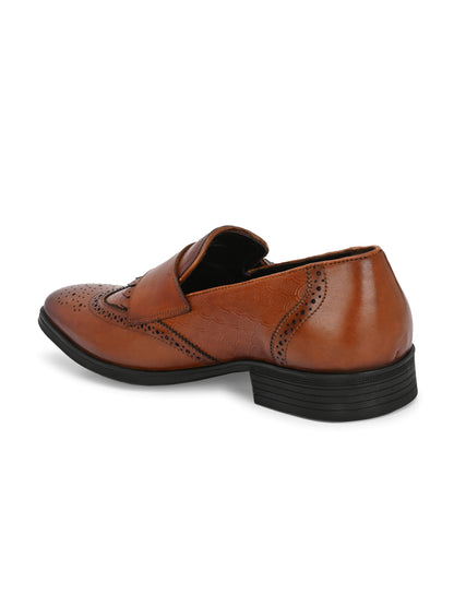 EZRO Men's Tan Double Monk Strap Brogue Dress Shoes with Kiltie Fringe