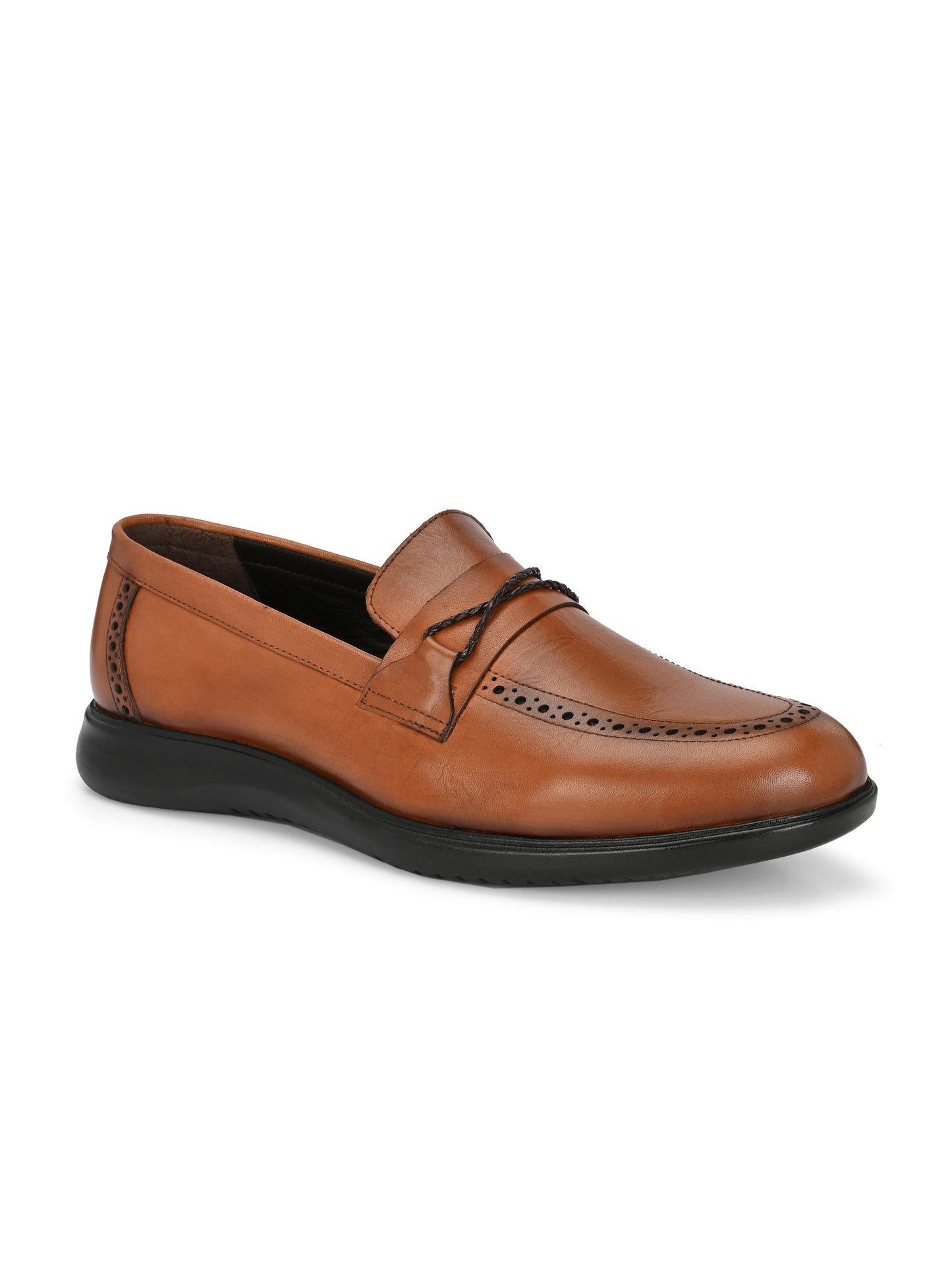 EZRO Men's Premium Tan Loafers | Classic Slip-On Formal & Casual Shoes | Comfortable Everyday Wear