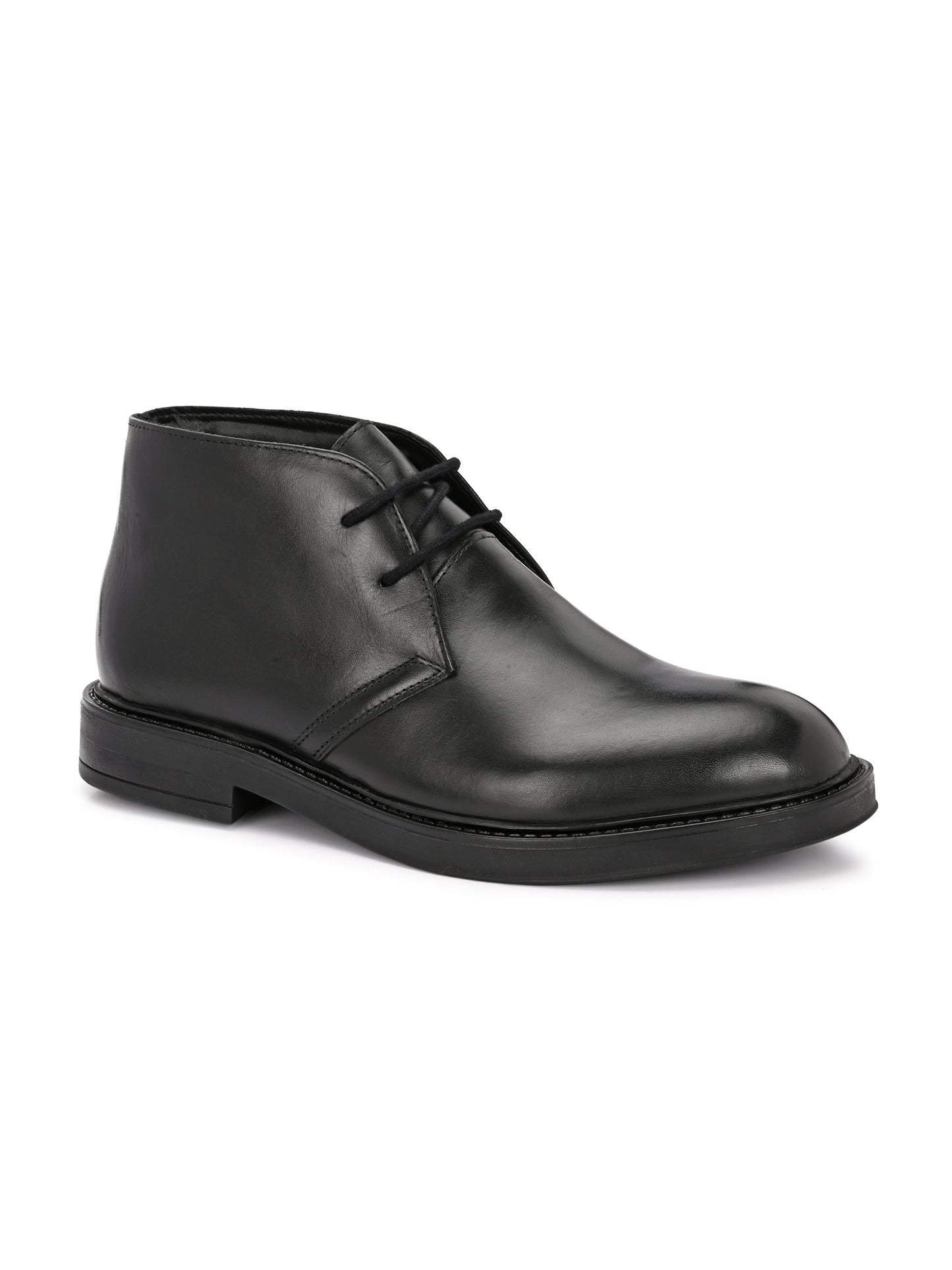 EZRO Men's Black Ankle Boots | Premium Lace-Up Formal & Casual Leather Boots for Office, Travel & Everyday Wear