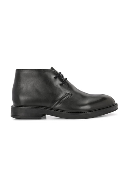 EZRO Men's Black Ankle Boots | Premium Lace-Up Formal & Casual Leather Boots for Office, Travel & Everyday Wear