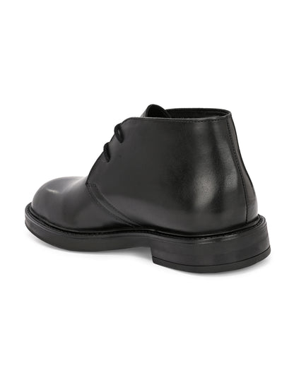 EZRO Men's Black Ankle Boots | Premium Lace-Up Formal & Casual Leather Boots for Office, Travel & Everyday Wear