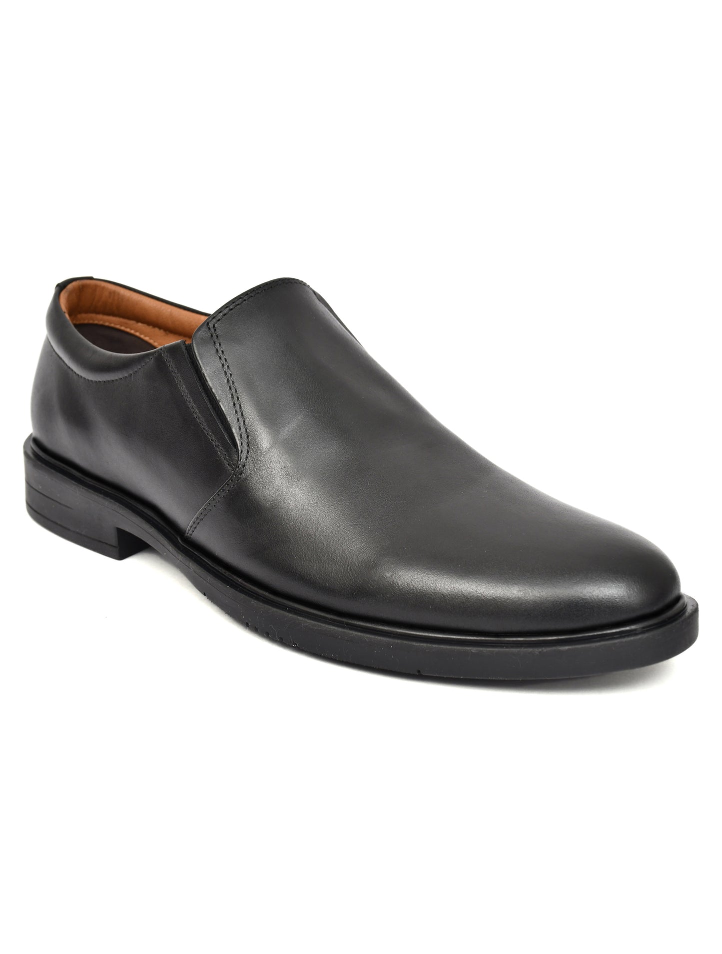 EZRO Men's Classic Black Leather Slip-On Formal Shoes
