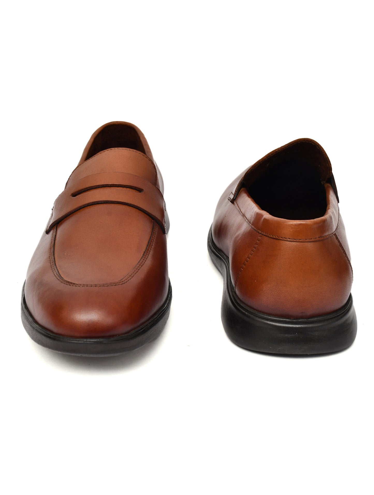 EZRO Men's Premium Tan Loafers | Classic Slip-On Formal & Casual Shoes for Office and Party